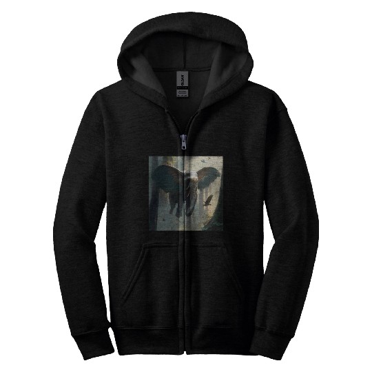 The flying elephant  D83D DC18 Zip Hoodies