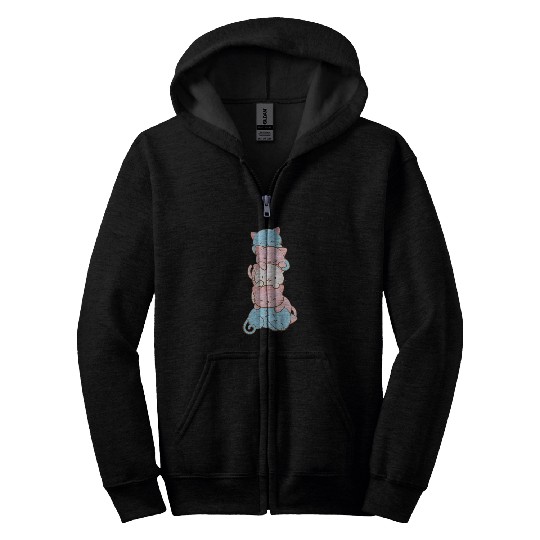 Transgender Pride Flag Cute Kawaii Cats Subtle Zip Hoodies