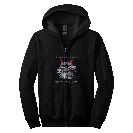 Grumpy cat morning person Zip Hoodies