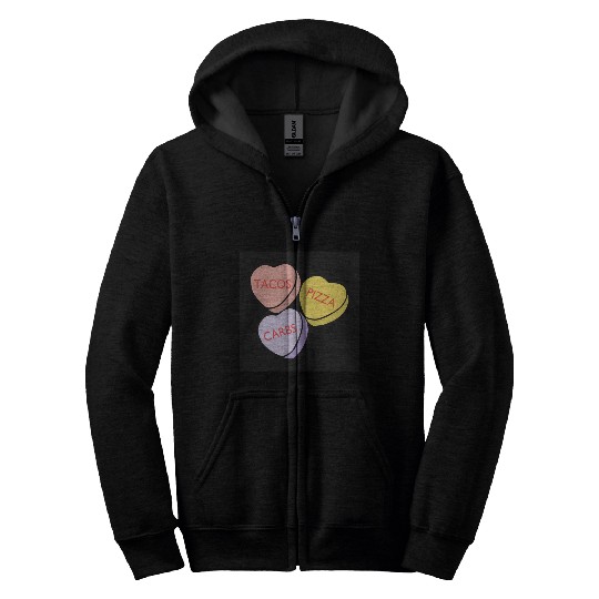 FRONTARTFunny Conversation Hearts Candy Zip Hoodies