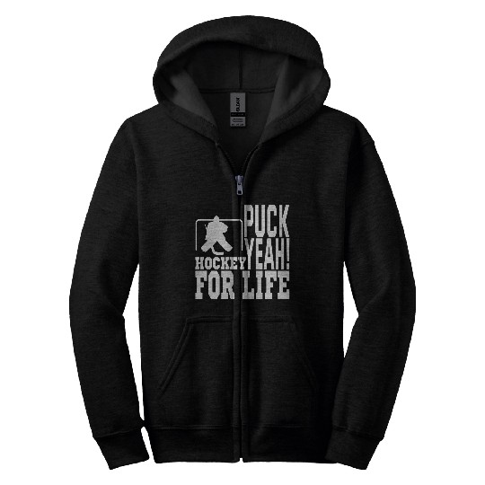 Puck Yeah ! Hockey Forever Zip Hoodies