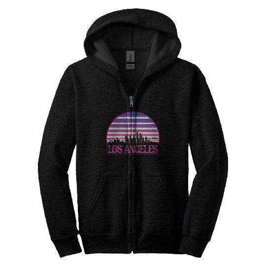 LOSANGELES CIRCLE striped Zip Hoodies