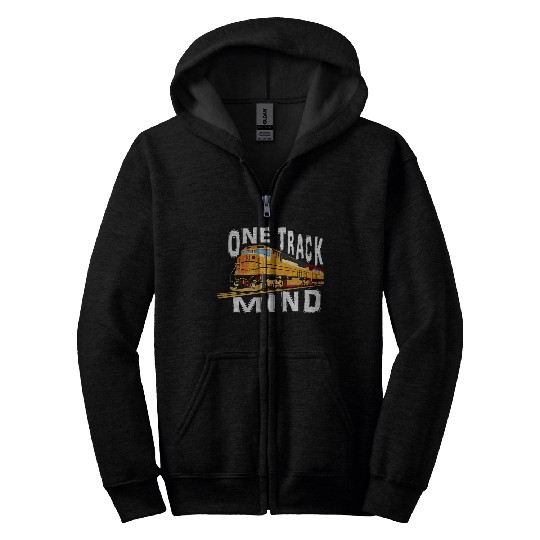 One Track Mind Train Engine Zip Hoodies