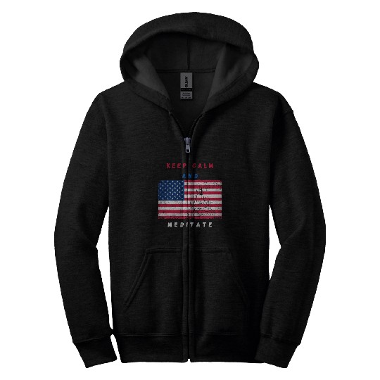 Independence Day Buddha Meditation Zip Hoodies