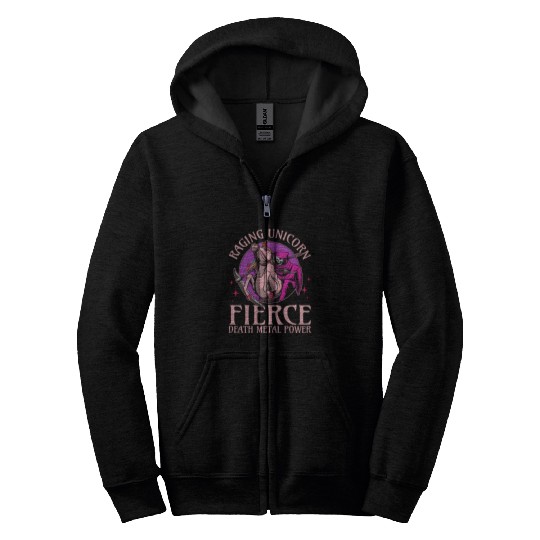 Goth Rock Satan Unicorn Festivals Death Metal Zip Hoodies