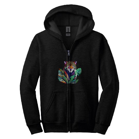 Jaguar in the Tropics Zip Hoodies