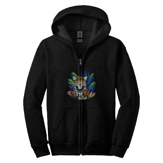 Jaguar in the Tropics Zip Hoodies