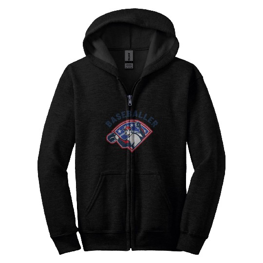 Baseballer Baseball Pitcher Sports Club Player Zip Hoodies
