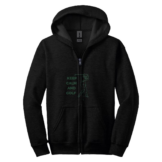 Keep calm and golf Zip Hoodies