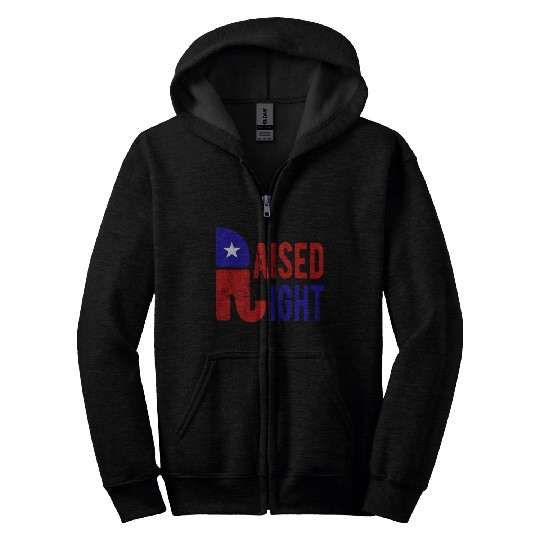 Raised Right Proud Republican Elephant Logo Usa Zip Hoodies