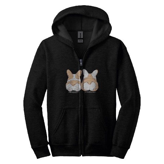 Corgi Butts Animal Zip Hoodies