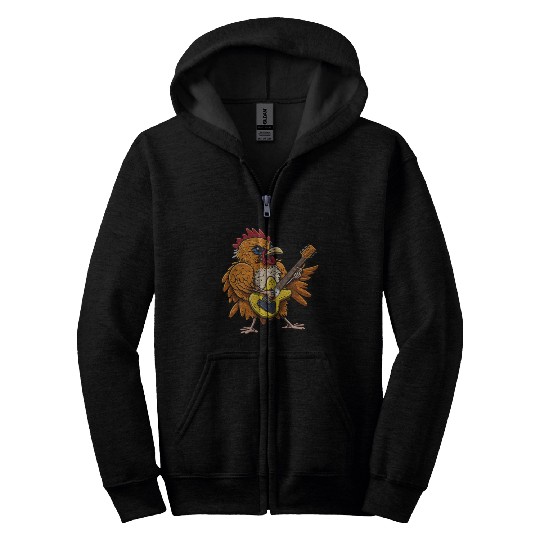 Groovy Cheese: Strumming to Cheesy Melodies Zip Hoodies