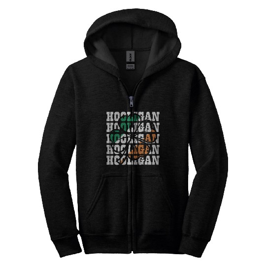 Hooligan Irish Flag Clover Leaf Zip Hoodies