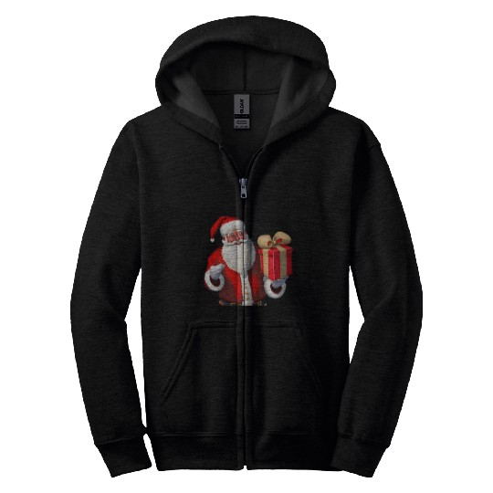 Festive Santa Claus design Zip Hoodies