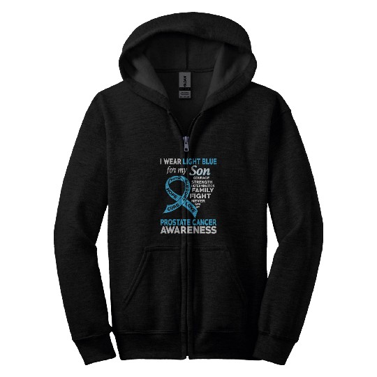 I Wear Light Blue For My Son Prostate Cancer Zip Hoodies