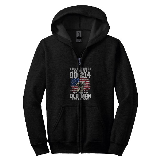 US Army DD-214 American Flag Zip Hoodies