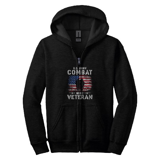 US Army Combat Medic Veteran Zip Hoodies