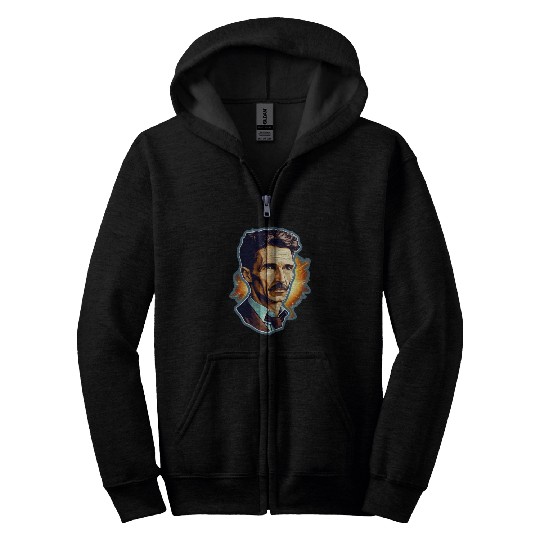 Nikola Tesla Physics Nerd Geek Natural Sciences Zip Hoodies