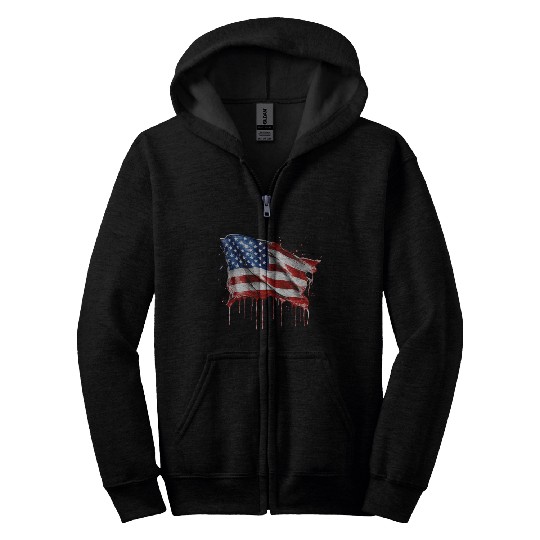 American Flag v2 Zip Hoodies