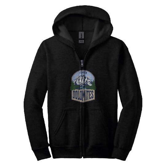 Dolomites Italy Vintage Mountain Zip Hoodies
