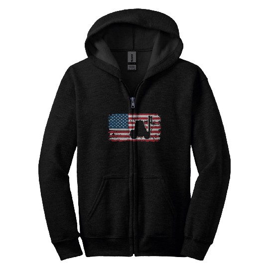 Forklift Driver Usa Flag Zip Hoodies