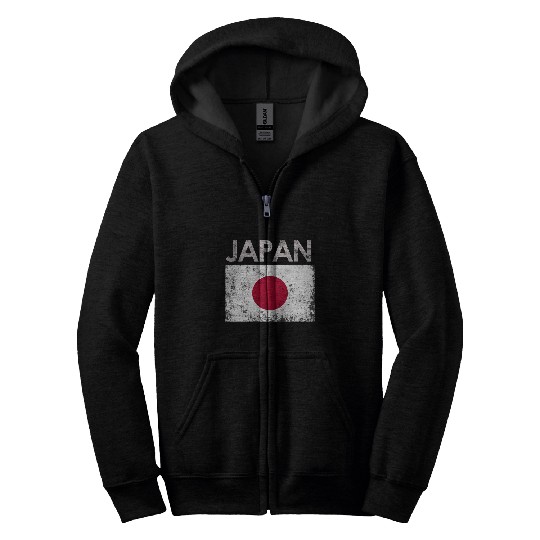 Japan Japanese Flag Pride Zip Hoodies