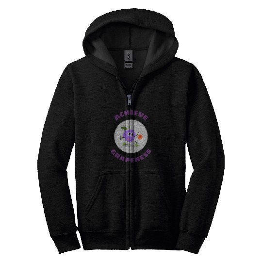 Achieve Grapeness Grape Pun Zip Hoodies