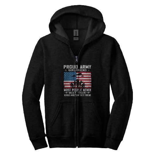 Proud US Army Girlfriend Zip Hoodies