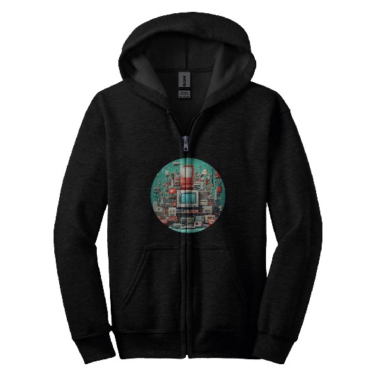 Retro Gaming Magic: Unleash the 8-Bit Nostalgia! Zip Hoodies