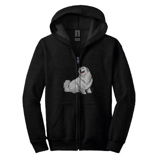 Dog Great Pyrenees White Zip Hoodies