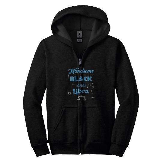Handsome Black Libra Zip Hoodies