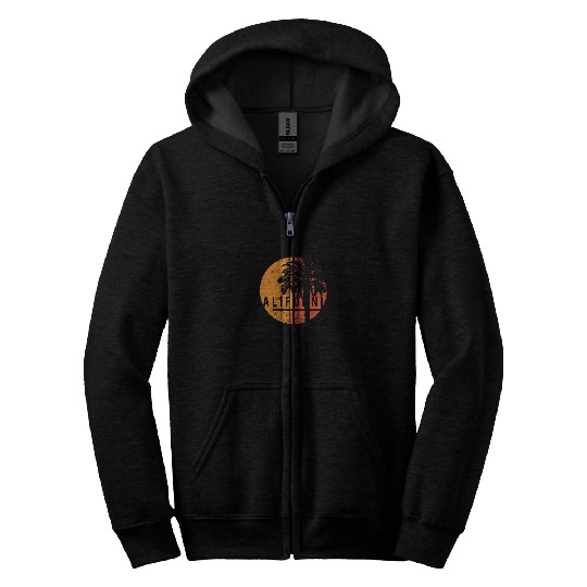 Long Beach California Cool Native Palm Tree Zip Hoodies