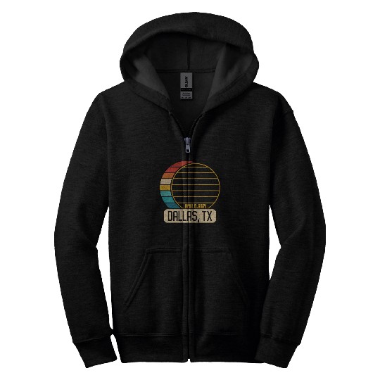 Total Solar Eclipse Texas Dallas April 28 2024Dall Zip Hoodies