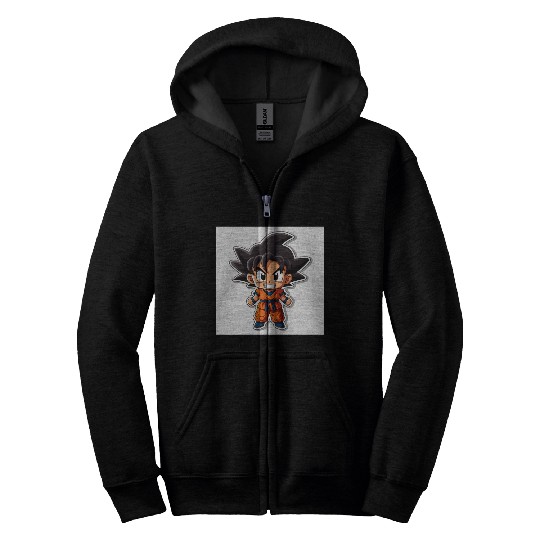 Goku Sticker Happy Bold Colors art toy style Zip Hoodies