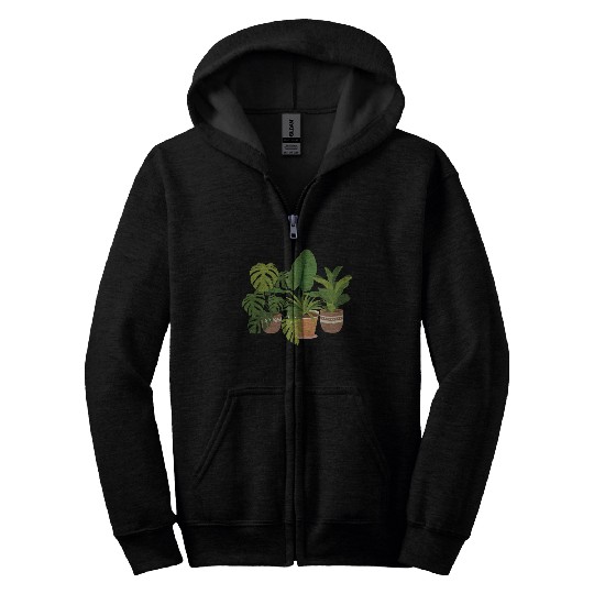 Houseplants Galore Plant Mom Zip Hoodies