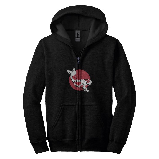 Japanese Koi Fish Koi Fish Keeper Zip Hoodies