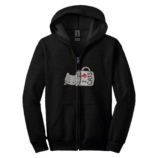 cat lover Zip Hoodies