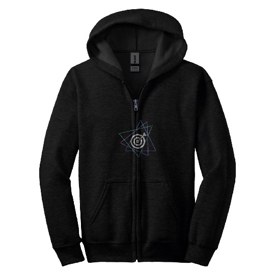 Geometric Bullseye Target Zip Hoodies