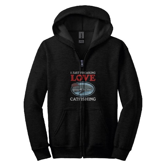 Catfish Fishing Love Catfishing Zip Hoodies