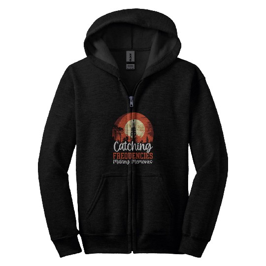 Ham Radio Operator Morse Code Radioactivity Zip Hoodies