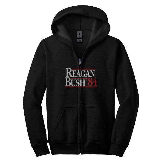 Reagan Bush 1984 V2 Zip Hoodies