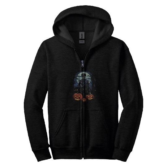 Creepy Zombie Cop Undead Police Halloween Officer Zip Hoodies