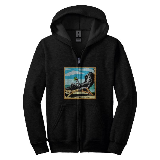 Death Takes A Holiday Zip Hoodies
