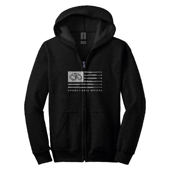 USA Flag correctional officer Zip Hoodies