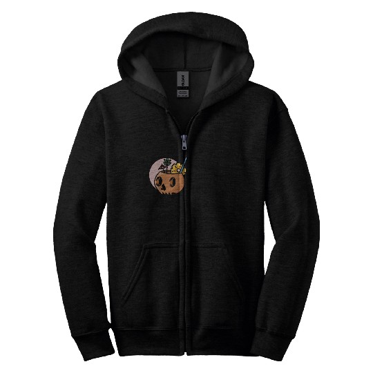 halloween 2 black Zip Hoodies