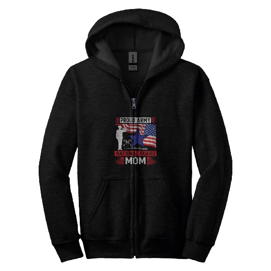 Proud Army National Guard Mom Zip Hoodies
