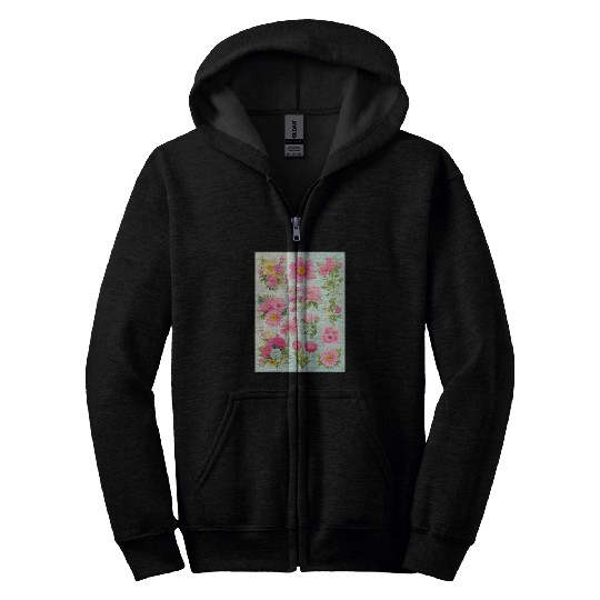 Iris and Indigo Spring Flowers Zip Hoodies