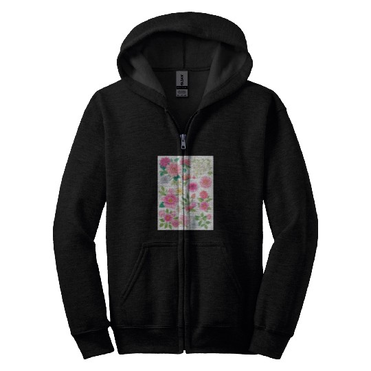 Lavender and Lilac Spring Flowers Zip Hoodies
