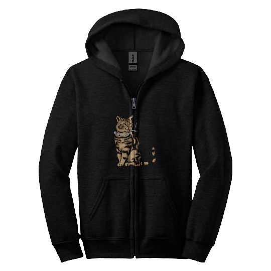 Cat Smoking Zip Hoodies