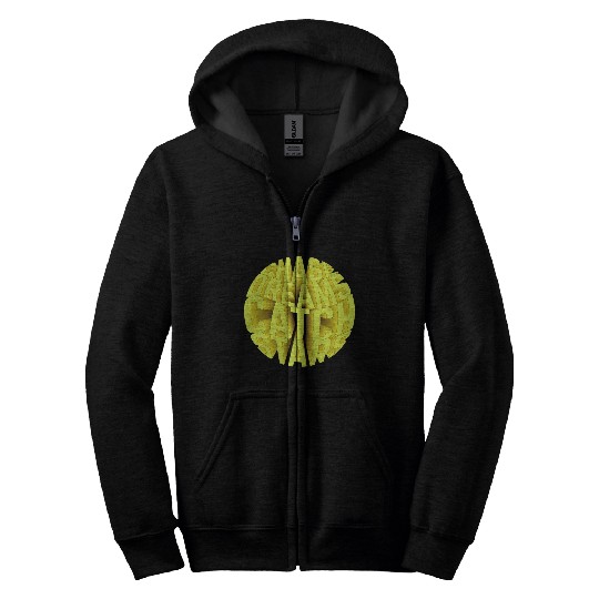 Circle typography Zip Hoodies